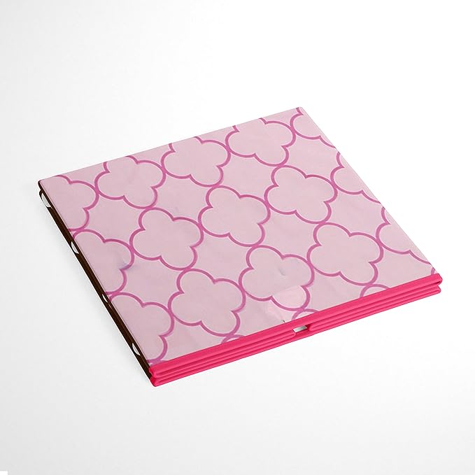 Bacati - Large Storage Tote Butterflies Pink/Chocolate Girls 14 x 14 x 10 inches