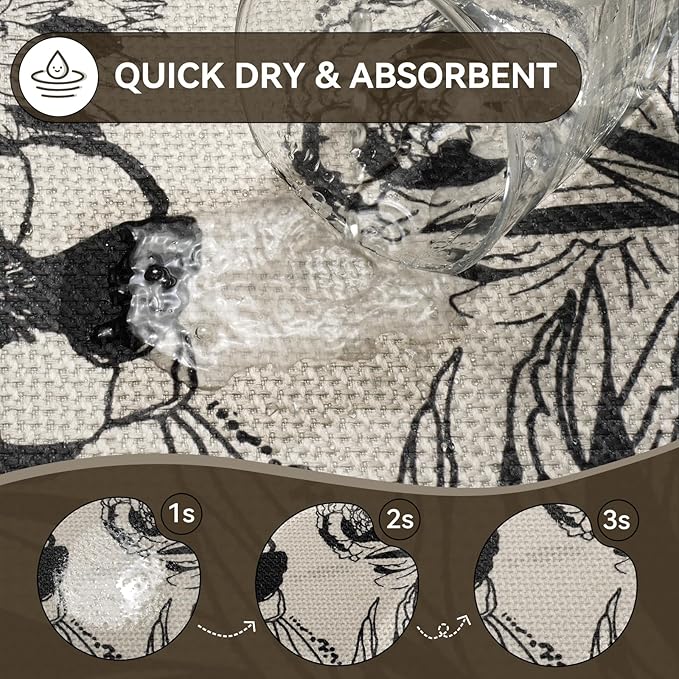 Half Circle Bath Mat, Thin Bathroom Rugs Fit Under Door Quick Dry Non Slip Washable Bathroom Mat with Rubber Backing, Absorbent Half Round Shower Rug