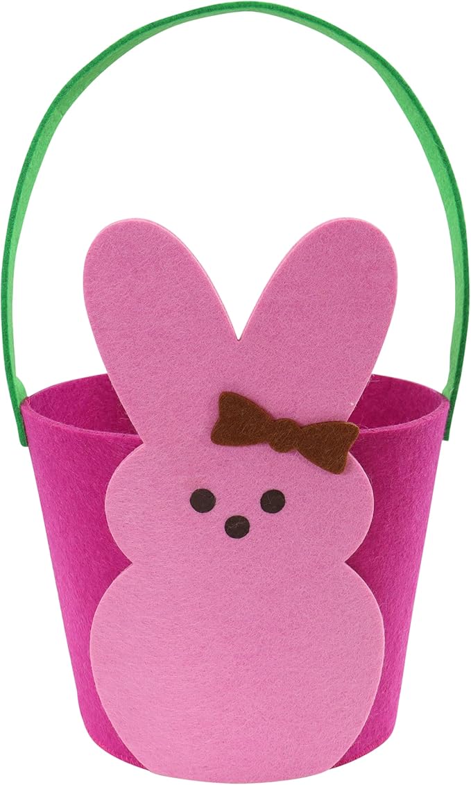 Animal Adventure | Peeps | 7” Collectible Pink Bunny Felt Basket