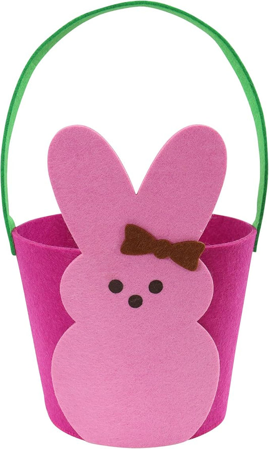 Animal Adventure | Peeps | 7” Collectible Pink Bunny Felt Basket