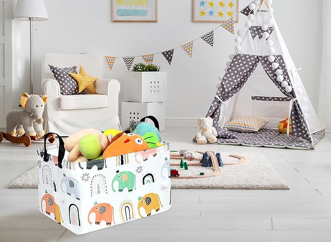 Rectangle Gift Shelf Nursery Storage Basket Laundry Hamper Storage Box and Bins for Home Clothes with Handles
