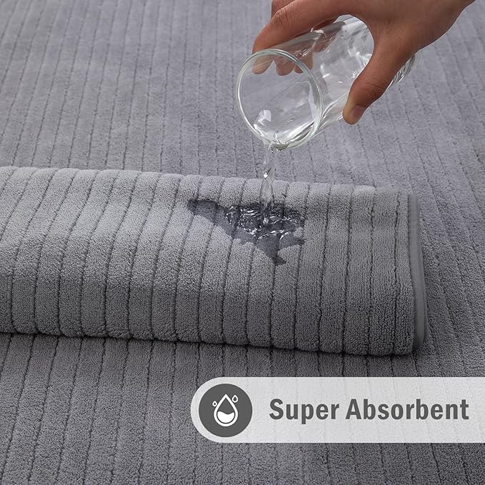 Hailea Grey Hand Towels Set 16x31 Inches,Soft Microfibers Bathroom Towel Set 2 Pack,Highly Absorbent Quick Dry Luxury Towel Hotel Spa Gym Hand Towel Collection for Bathroom