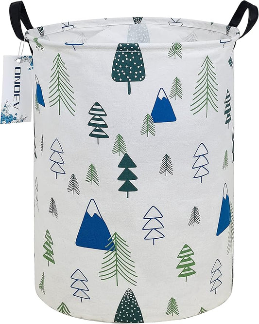 Round Fabric Storage Bin,Decorative Basket,Organizer Basket with Handles,for Clothes Storage,books and 19.7inch(H) x 15.7inch(D)