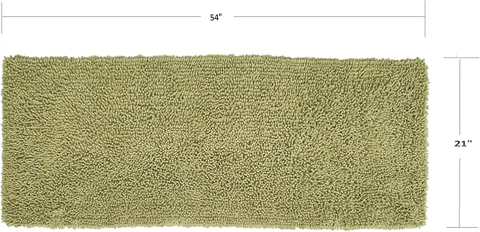 Home Weavers Fantasia Bath Rug 100% Cotton Bathroom Rugs Set, Bathroom Décor, Washable Rug, Extra Soft and Absorbent Bath Rug, Kitchen Mat, Bath Mat Set, Bath Floor Mat Non Slip, 21"x54" Runner, Sage