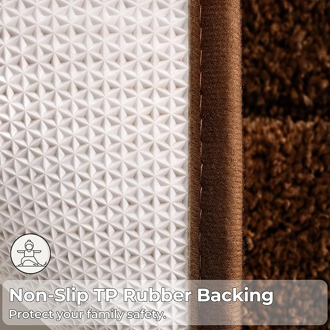 GRANNY SAYS Bathroom Rugs Sets 2 Piece,Soft Bath Mats for Bathroom, Bath Rugs Non Slip Washable, Absorbent Bath Rug for Tub,Shower and Toilet, Bathroom Mat Set (Brown, 20" x 32" + 16" x 24")