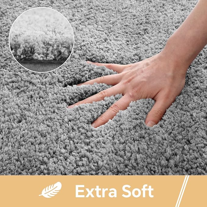 Gray Bathroom Rugs Runner 24"x60" - Long Large Bath Mat, Soft Non Slip Absorbent Microfiber Bathroom Rug, Washable Plush Floor Mat - Perfect for Bedside, Kitchen or Vanity Area