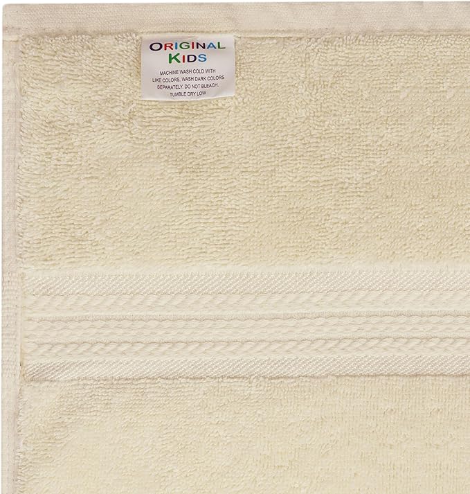 ORIGINAL KIDS Hooded Bath Towel Wrap - Ultra Soft 100% Cotton Terry Large Oversized Hooded Kids Towel - Toddler Big Kid Shower Pool Beach Towel - Absorbent Quick Dry Easy Care Gift - 30 x 54 - Ivory