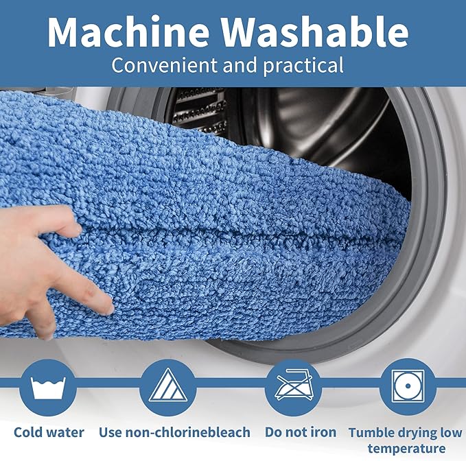 GRANNY SAYS Blue Bathroom Rugs Non Slip, 24" x 36", Large Bathroom Rugs Washable, Bath Rugs for Bath, Absorbent Bath Mats for Bath Floor, Absorbent Shower Rug, Microfiber Bath Mat for Tub