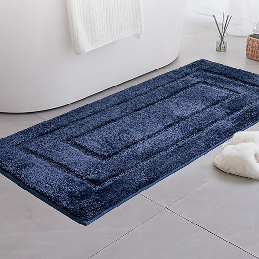 GRANNY SAYS Navy Bathroom Rugs, Bath Mats for Bathroom Non-Slip, Super Soft and Water Absorbent, Extra Large Bath Rugs Washable, Microfiber Bath Rugs for Bath Floor, Tub and Shower, 59" x 24"