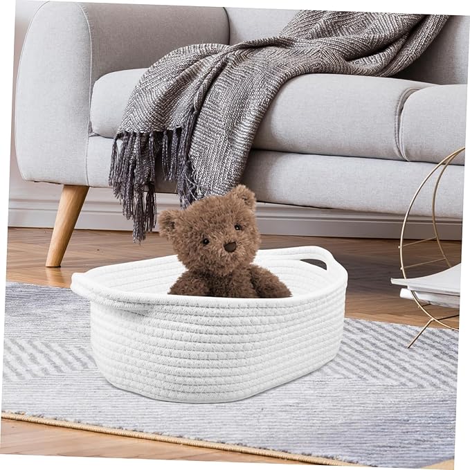 Woven Cotton Rope Storage Basket for Snacks and Toys Shape Organizer for Shower Versatile Home Cotton Efficient