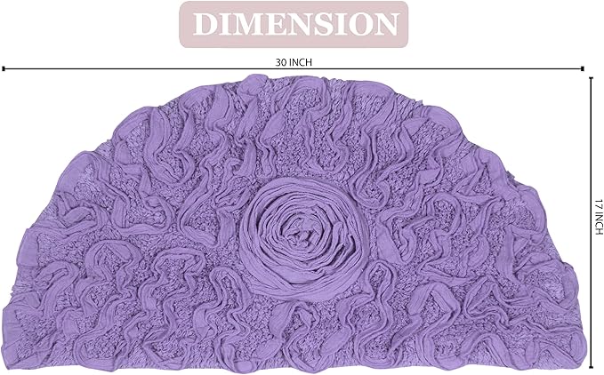 Home Weavers Bell Flower Collection 100% Cotton Tufted Bath Rugs, Extra Soft and Absorbent Bath Rugs, Non-Slip Bath Mats, Machine Washable, Bath Mats for Bathroom Floor, 17"x30" Slice Rug, Purple