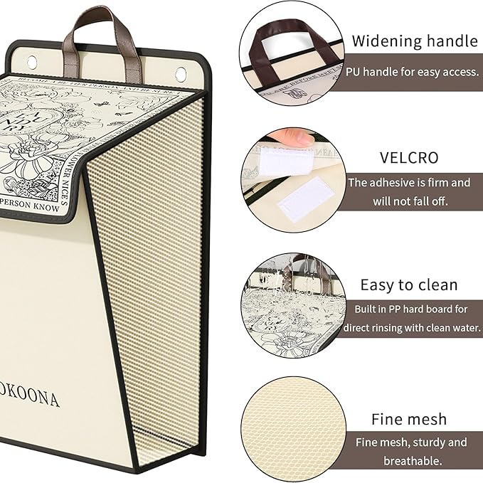 Flower Wall Hanging Laundry Basket, Collapsible Laundry Hamper with Handle & Laundry Balls,Space-Saving Foldable Storage Dirty Washer Organizer Bin Multi-function Container Durable, Set of 2