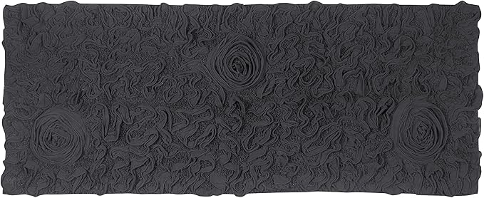 Home Weavers Bell Flower Collection 100% Cotton Tufted Bath Rugs, Extra Soft and Absorbent Bath Rugs, Non-Slip Bath Mats, Machine Washable, Bath Mats for Bathroom Floor and Tub, 21"x54" Runner, Gray