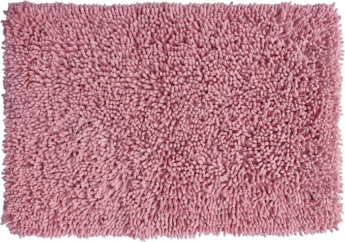Home Weavers Fantasia Bath Rug 100% Cotton Bathroom Rugs Set, Washable Rug, Soft Cotton Extra Soft and Absorbent Bath Rug, Kitchen Mat, Bath Mat Set, Bath Floor Mat Non Slip, 17"x24" Rectangle, Pink