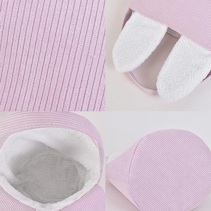 Bunny Egg Hunt Easter Bucket Plush | Easter Bucket Bags With Rabbit Ears,Bunny Ears Baskets For Kids,Easter Bunny Basket,Candy Storage Decorations With Rabbit Ears For Boys Girls