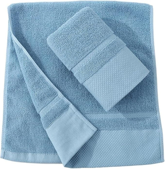 3 Pack Cotton Towels, Thick 40s Yarn Face Bath Towels, Absorbent & Soft for Home(Blue)