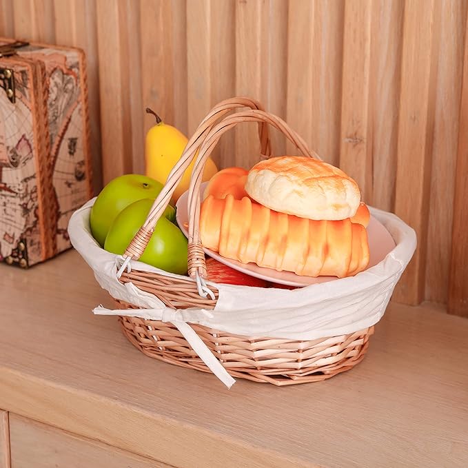 Vintiquewise Oval Willow Basket with Double Drop Down Handles (2 Units)