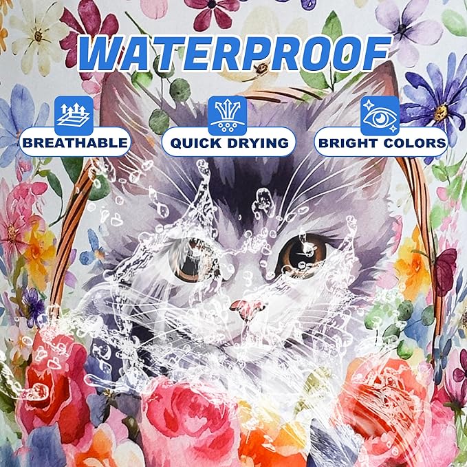 Cute Cat Laundry Basket Flowers Animal Oxford Cloth Laundry Hamper With Handle Foldable Portable Clothes Storage Basket 18.9 X 16.5 In Storage Bag For Laundry Room/Bathroom/Bedroom/Dormitories