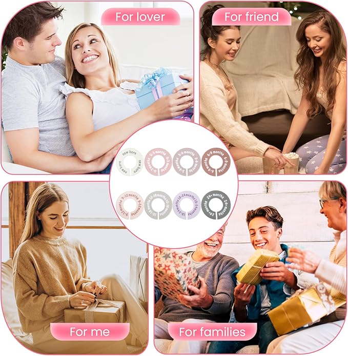 Hecila Baby Closet Dividers Baby Closet Dividers for Cloth 8PCS Unisex Round Double-Sided Clothes Size Divider Child Clothes Organizers Labels Wardrobe Organizer Hanger Divider from Newborn to Toddler