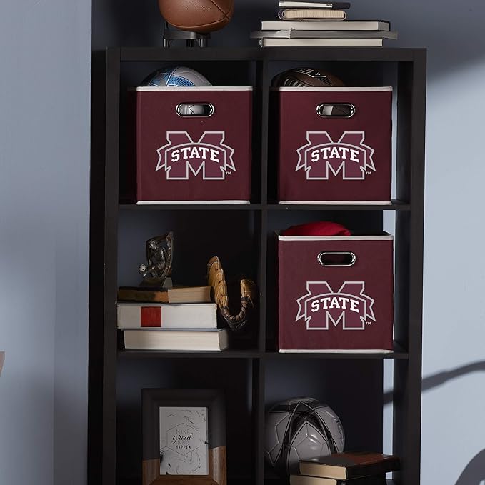 Franklin Sports NCAA College Team Fabric Storage Cubes Made to Fit Storage Bin Organizers