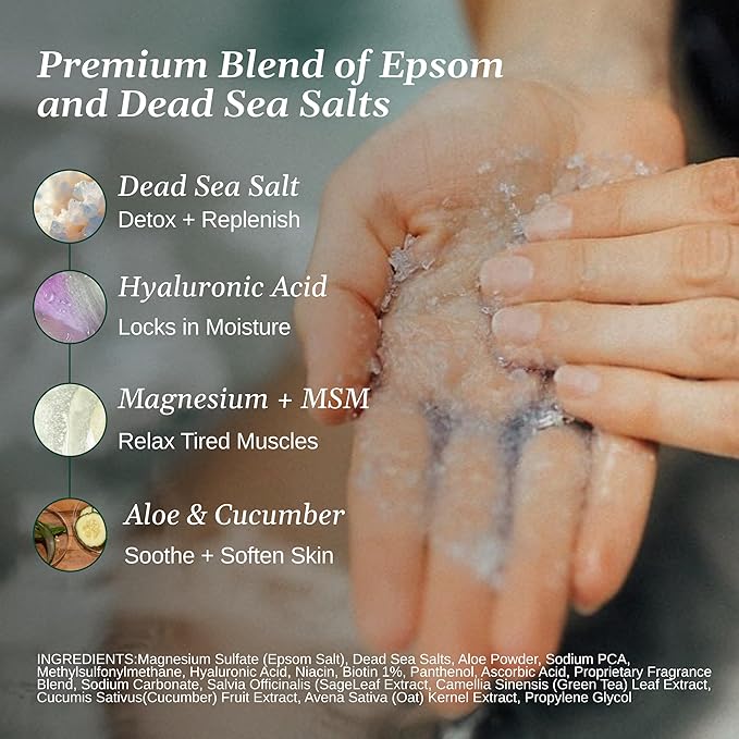 Relax Spa & Bath, Epsom & Dead Sea Salts, Aromatherapy Bath Salts for Hot Tub, Bath, or Spa, Infused with Magnesium, Eucalyptus Mint Scent