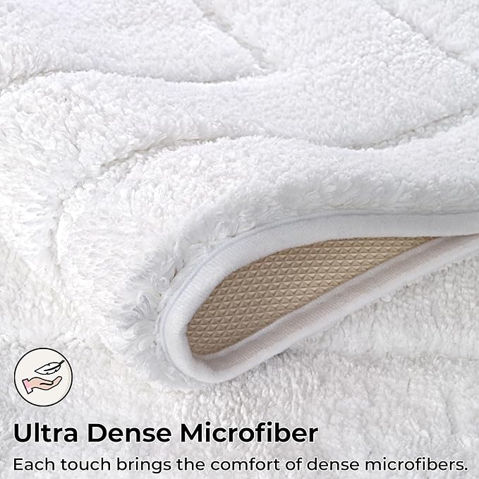 GRANNY SAYS White Bathroom Rug Mat, Bath Mats for Bathroom Non-Slip, 24" x 36", Super Soft and Water Absorbent, Microfiber Bath Rugs, Machine Wash Dry, Large Bath Rugs for Bath Floor