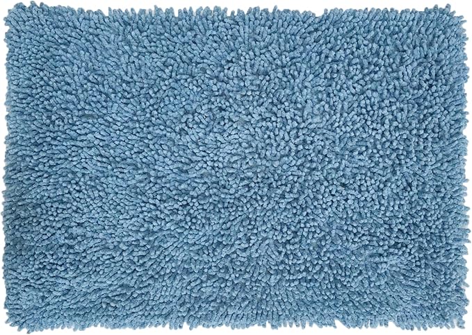 Home Weavers Fantasia Bath Rug 100% Cotton Bathroom Rugs Set, Washable Rug, Soft Cotton Extra Soft and Absorbent Bath Rug, Kitchen Mat, Bath Mat Set, Bath Floor Mat Non Slip, 17"x24" Rectangle, Blue