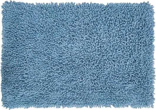 Home Weavers Fantasia Bath Rug 100% Cotton Bathroom Rugs Set, Washable Rug, Soft Cotton Extra Soft and Absorbent Bath Rug, Kitchen Mat, Bath Mat Set, Bath Floor Mat Non Slip, 17"x24" Rectangle, Blue