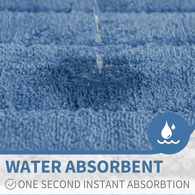 GRANNY SAYS Blue Bathroom Rugs Non Slip, 20" x 32", Bath Rugs for Bath, Bathroom Rugs Washable，Absorbent Bath Mats for Bath Floor, Shower Microfiber Bath Mat for Tub