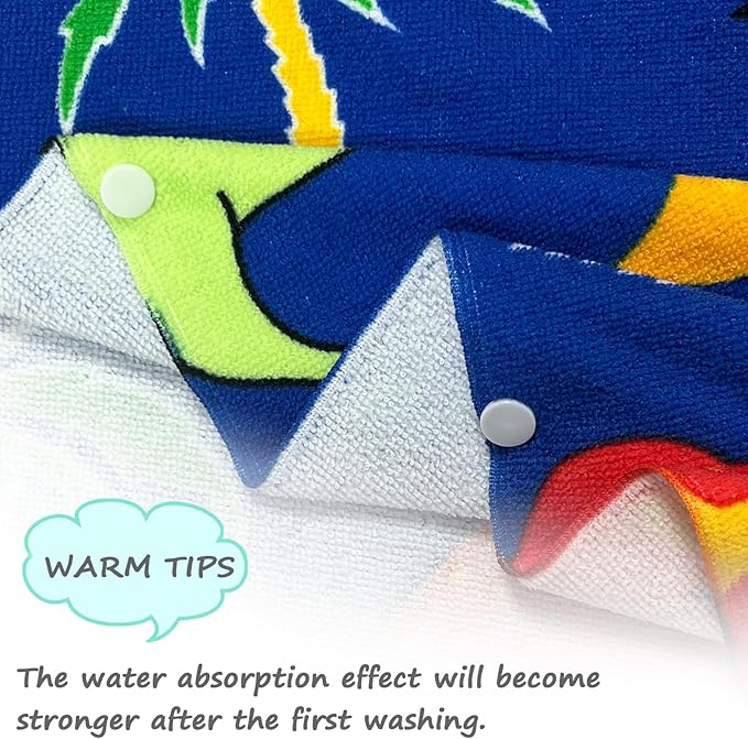 NovForth Kids Beach Towel for Boys Girls, Mermaid Hooded Bath Towel Wrap, Toddler Pool Towel with Hood