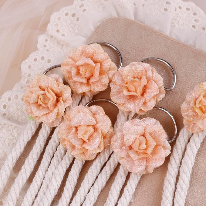 cherrboll Flower Hair Bow Organizer for Baby Girls, 6PCS Floral Hair Clips Holder Headband Hair Accessories Wall Hanging Organizers Storage for Toddler Room Nursery Decor