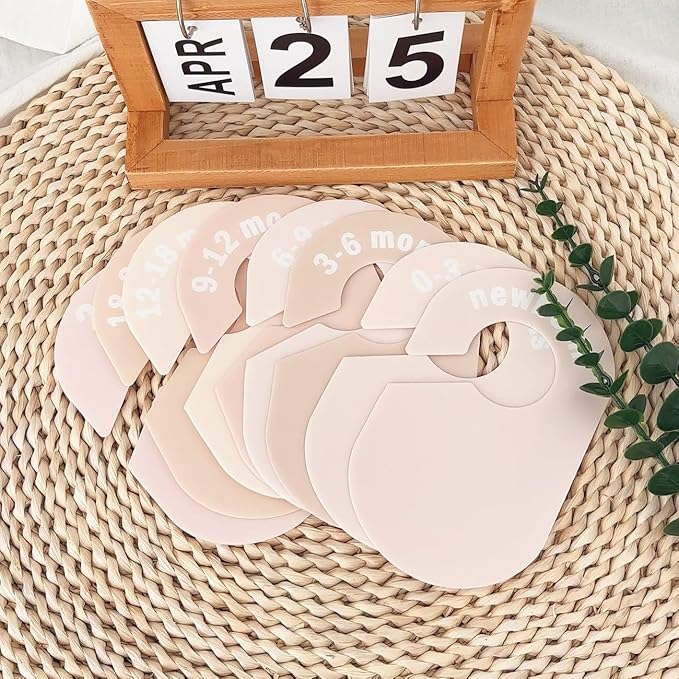 baby closet dividers-double sided clothes organizer for newborn to 24 months size closthes neutral closet organizer for baby girl boy， baby clothes dividers for closet for nursery room decor