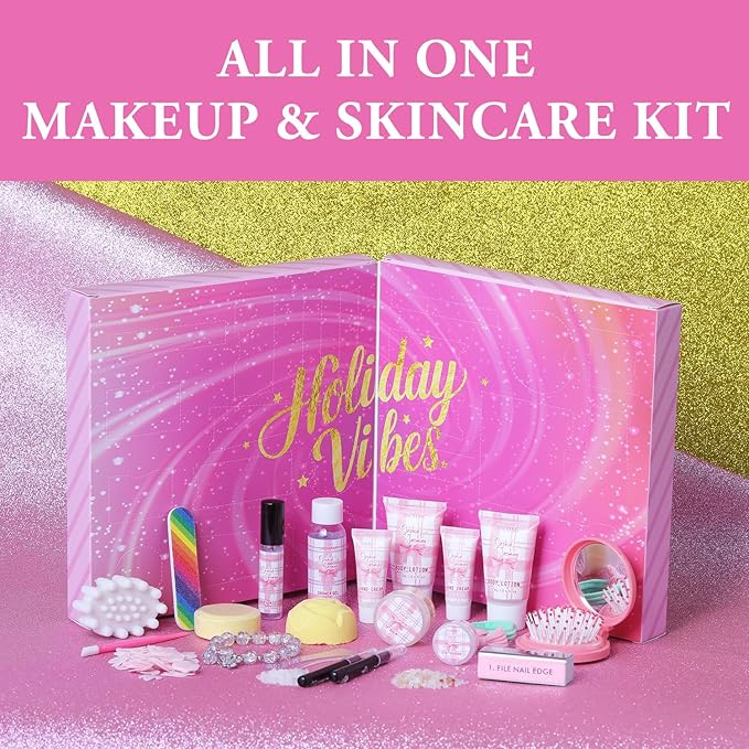 24 Day Beauty Care Advent Calendar, Makeup & Cosmetic Surprises, Birthday Gifts for Women Gift Sets, Cosmetics Gift Baskets for Women Teens Girlfriend Daughters Mothers Day Gifts