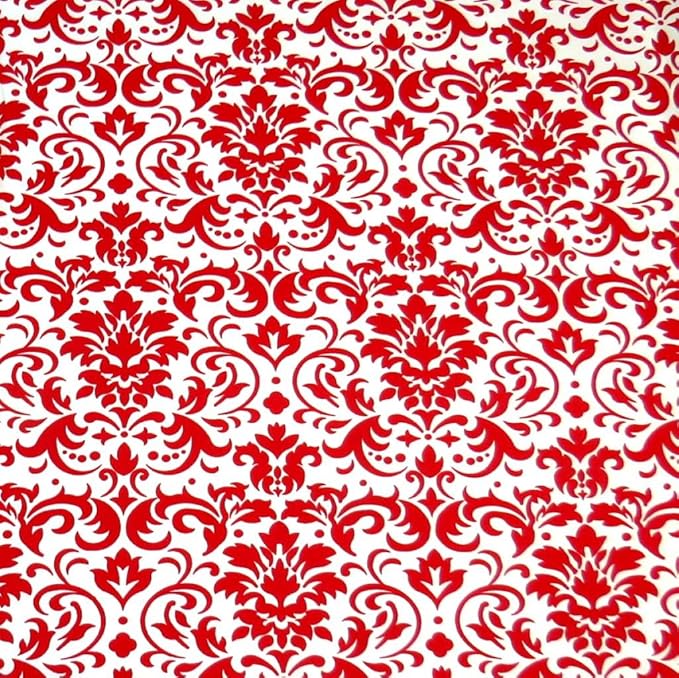 SheetWorld Baby Fitted Bassinet Sheet 15 x 33 inches, 100% Cotton Woven Sheet, Unisex Boy Girl, Red Damask, Made in USA