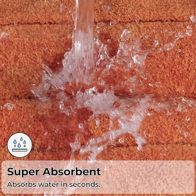 GRANNY SAYS Bathroom Rugs Non Slip, 20" x 32", Bath Rugs for Bathroom Washable, Bath Mats for Floor, Microfiber Bath Mat for Tub, Absorbent Bath Rugs for Shower Room, Terracotta