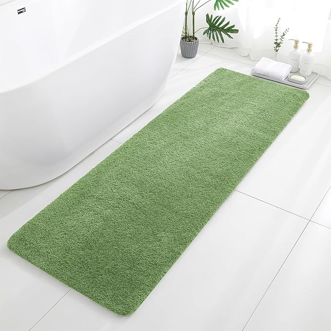 Hunter Green Bathroom Rugs Runner 24"x72" - Extra Long Plush Bath Mat, Non Slip Absorbent Microfiber Floor Rug, Washable and Fluffy - Ideal for Bathroom, Kitchen or Pet Mat Use