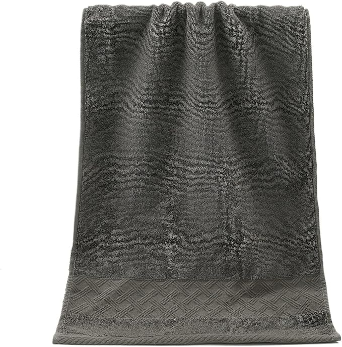 3 Pack Cotton Bath Towels, 34x74 Inches Soft Absorbent Face Towels for Home(Grey)