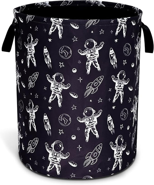 Astronaut Laundry Basket Oxford Cloth Planet Rocket Laundry Hamper With Handle Foldable Portable Clothes Storage Basket 18.9 X 16.5 Inch Storage Bag For Laundry Room/Bathroom/Bedroom/Dormitories