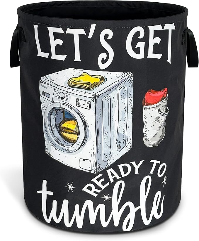 Let'S Get Ready To Tumble Laundry Basket Oxford Cloth Funny Laundry Hamper With Handle Foldable Portable Clothes Storage Basket 18.9 X 16.5 In Storage Bag For Laundry Room/Bathroom/Bedroom/Dormitories