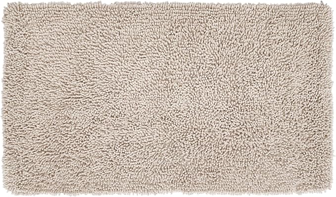 Home Weavers Fantasia Bath Rug 100% Cotton Bathroom Rugs Set, Washable Rug, Soft Cotton Extra Soft and Absorbent Bath Rug, Kitchen Mat, Bath Mat Set, Bath Floor Mat Non Slip, 21"x34" Rectangle, Ivory
