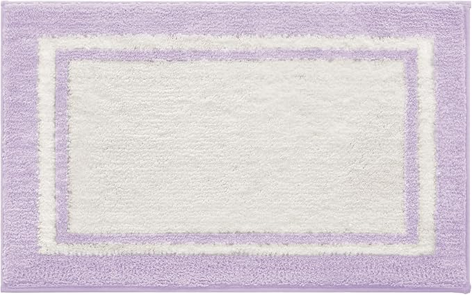 GRANNY SAYS Microfiber Bathroom Rugs Non Slip Washable, Water Absorbent Bathroom Mats for Tub, Soft Bath Mats for Bath Floor & Shower, Bath Rug, 20" x 32", Purple