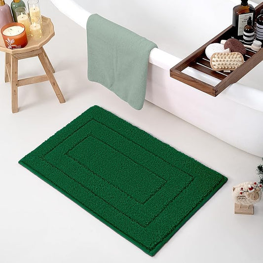 GRANNY SAYS Green Bathroom Rug, 20" X 32" Bath Rugs for Bathroom, Microfiber Cute Bath Mats, Washable Rug for Bath Tub, Bath Mat Non-Slip, Decorations Indoor