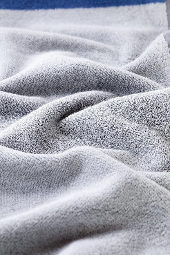 Hand Towels for Bathroom - 14x30 inches, Soft, 100% Cotton, Light-Weight, Blue&Grey, 4 Pack