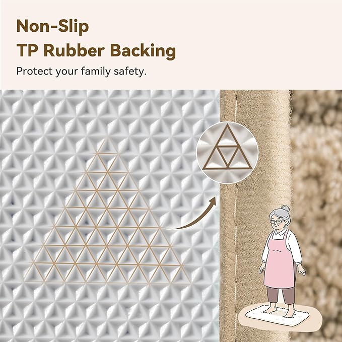 GRANNY SAYS Bathroom Rugs Non Slip, 20" x 32", Bath Rugs for Bathroom Washable, Bath Mats for Bath Floor, Microfiber Bath Mat for Tub, Absorbent Bath Rugs for Bath, Khaki