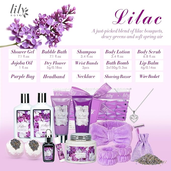 Valentines Day Gifts for Women 17-Piece Bath and Body Gift Set for Mom - Luxury Spa Gift Basket, Pampering Bath Set | Mothers Day, Birthday Gifts, Christmas Perfect Holiday Gift for Her