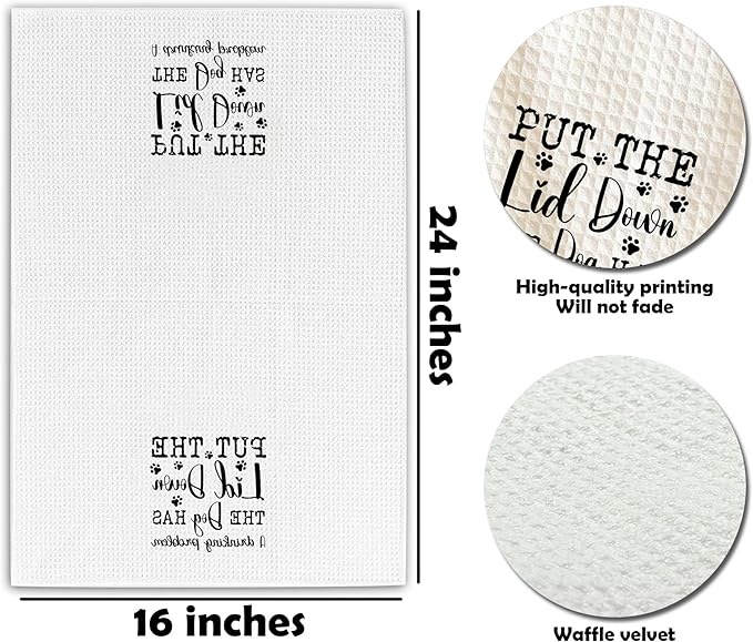Absorbent Bathroom Towels - Put the Lid Down the Dog Has a Drinking Problem-16 x 24 Inches Decorative Fast Drying Bath Hand Dish Towels-Home Toilets Funny Decor & Supplies Gifts For Friends Family-A35