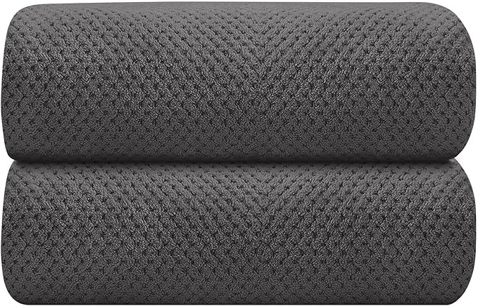 HOMEXCEL Grey Bath Towels 2 Pack, Microfiber Bathroom Towel, Super Soft Highly Absorbent Bath Towel Set, Quick Drying Towels for Sport, Yoga, SPA, Fitness