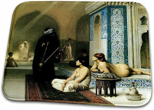 3dRose Bathroom Bath Rug Mat - Pool in a Harem by Jean-Leon Gerome BLN Middle Eastern and Northern African Fine Art Collection