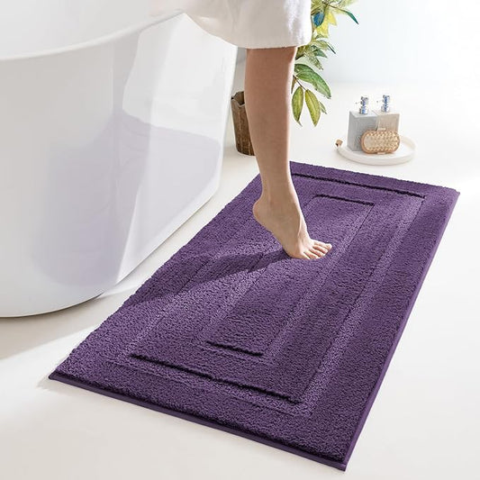 GRANNY SAYS Bathroom Rug Mat,48" x 24" Bath Mats for Bath Non-Slip, Super Soft and Water Absorbent, Microfiber Bath Rugs, Machine Wash Dry, Large Bathroom Rugs for Bath Floor, Purple