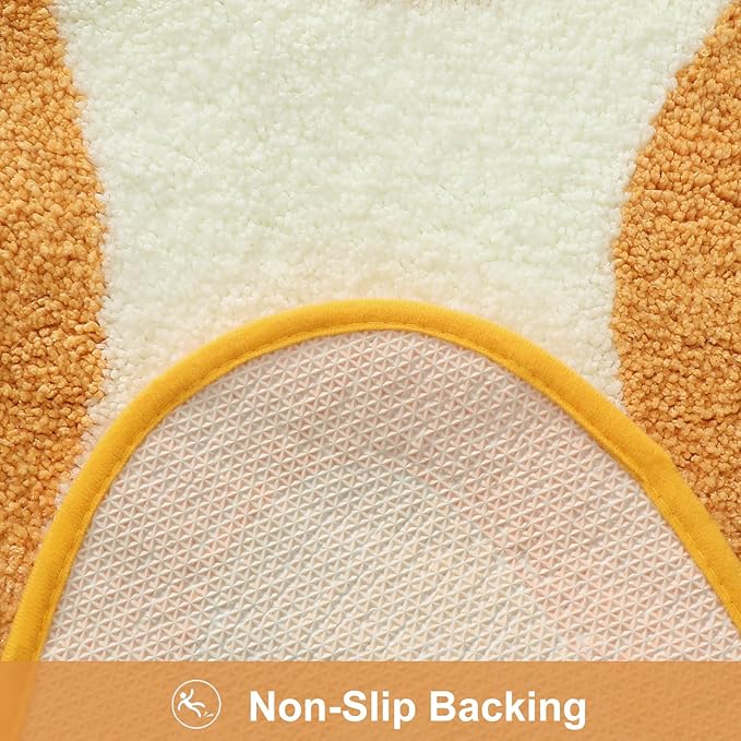 HAOCOO Bath Mats for Bathroom, 20x31 inch Fluffy Microfiber Shower Rug, Non Slip Aesthetic Washable Orange Bathroom Rugs Absorbent Carpet for Bathroom Floor Tub Shower